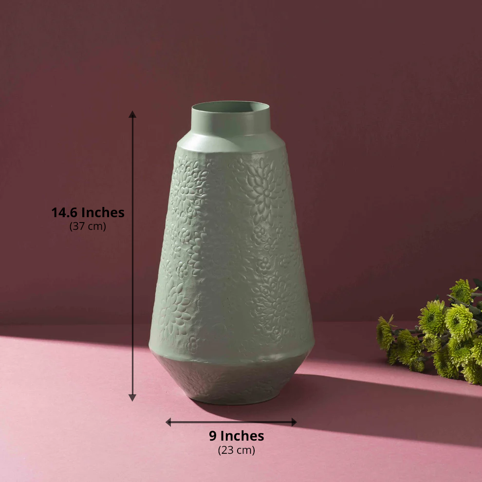 Floral Embrace Iron Vase