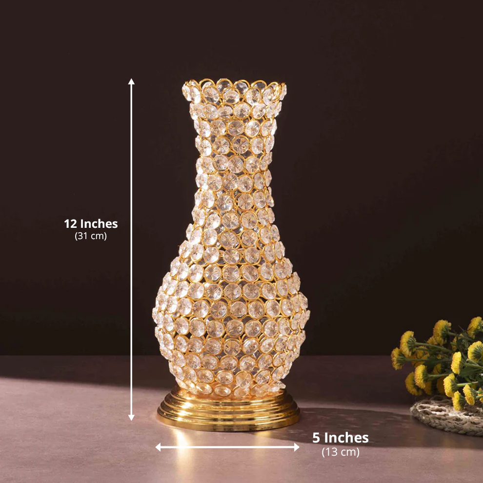 Radiant Crystal Bloom Showpiece (Elegant Gold)