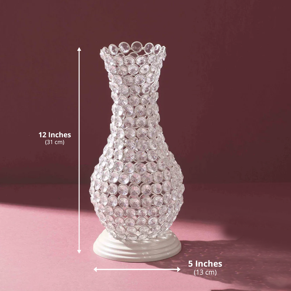 Radiant Crystal Bloom Showpiece (Pristine White)