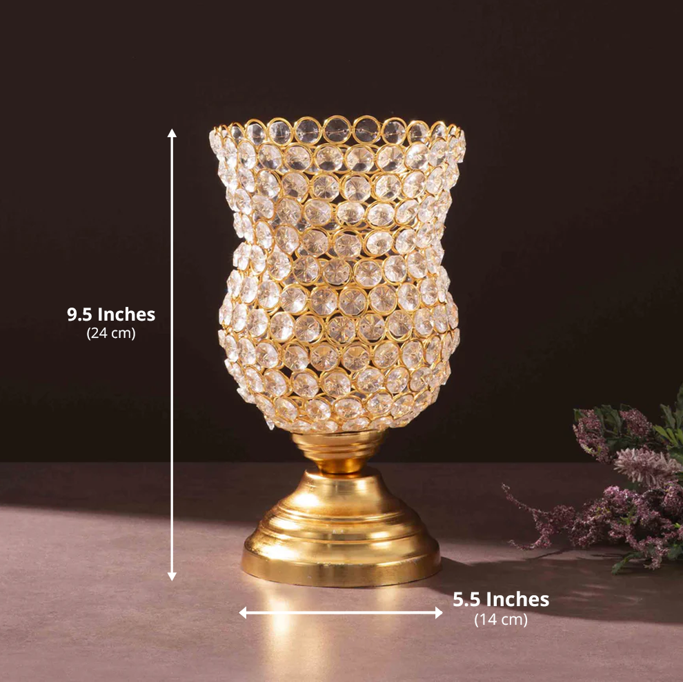 Crystal Rose Blossom Accent (Gold)