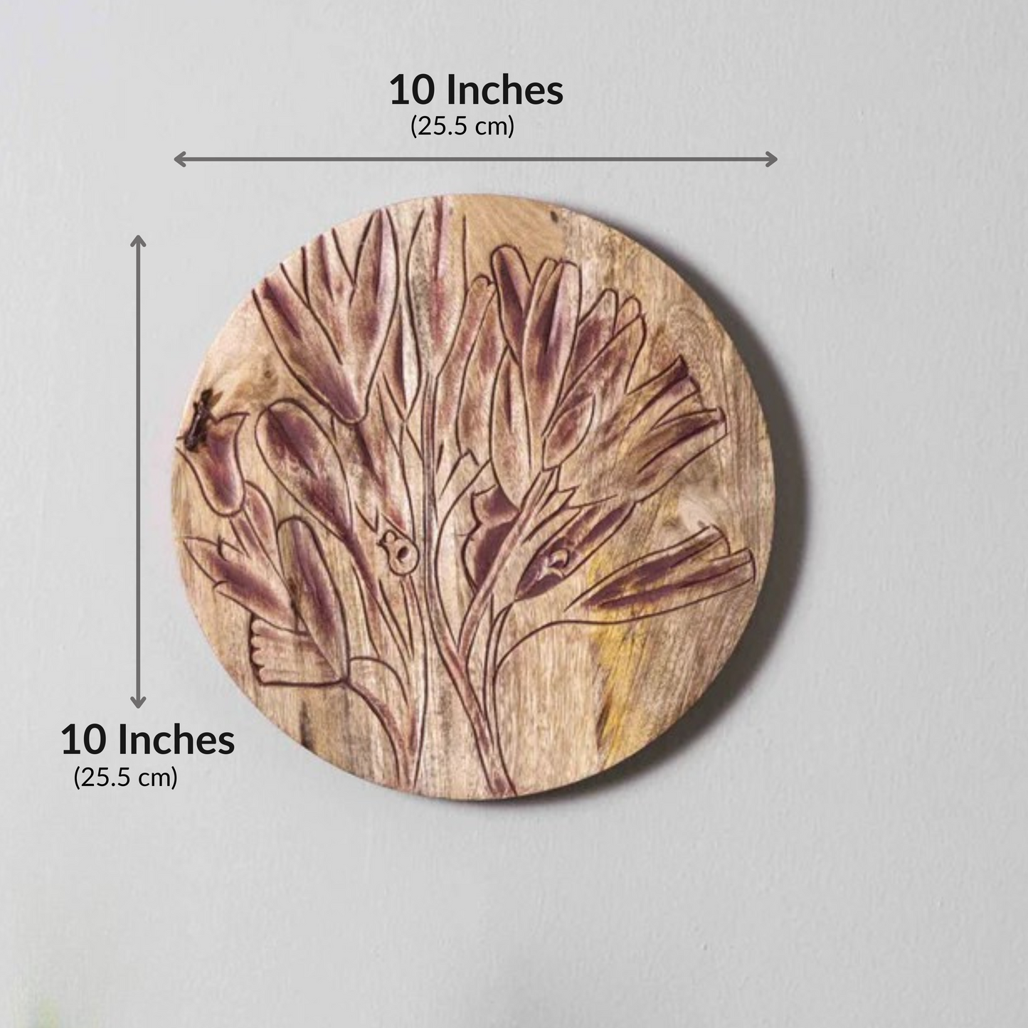 Vibrant Flora – Luxury Floral Carved Round Wall Plate