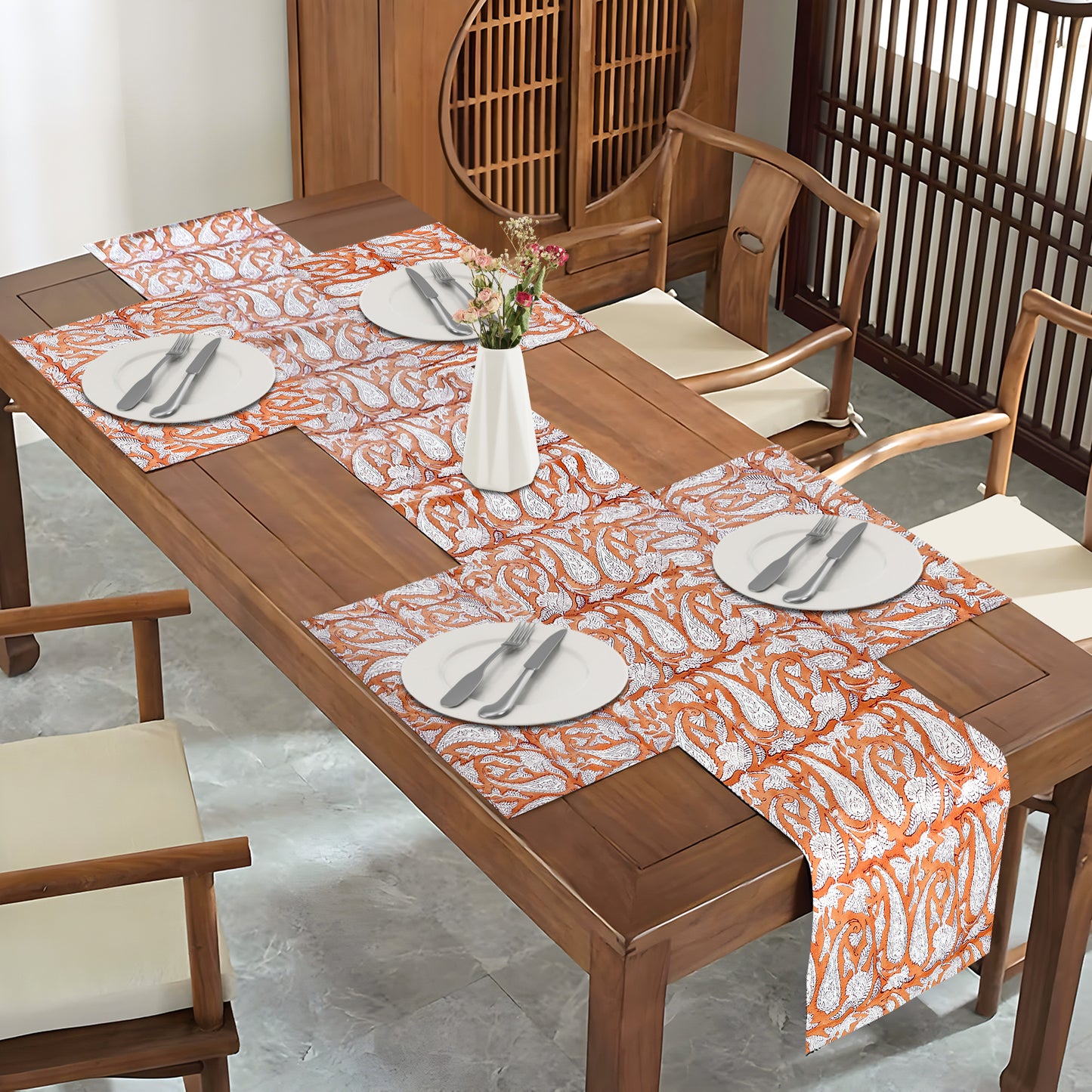 Terracotta Leaf Table Collection Set