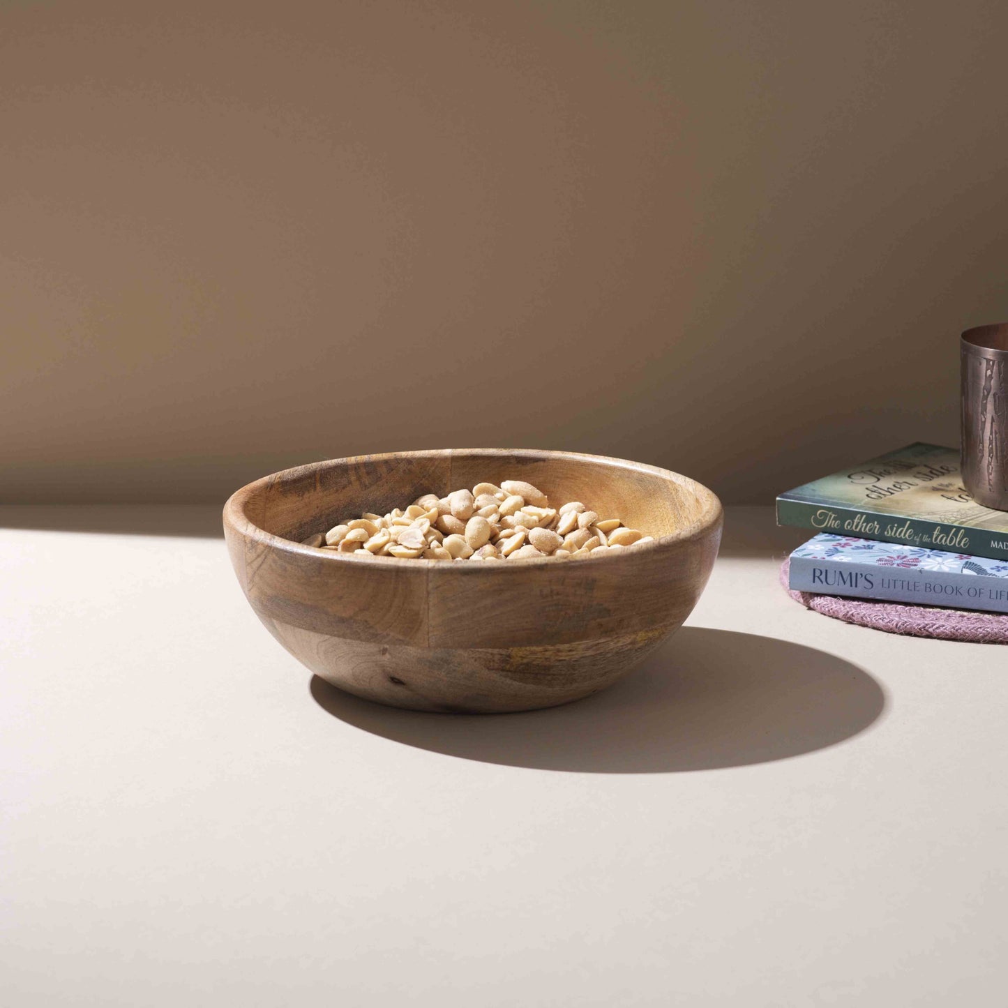 Rustic Round Wooden Bowl
