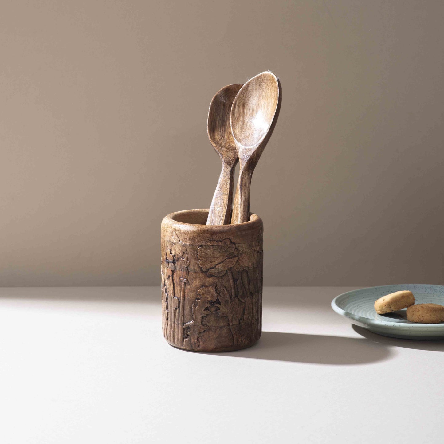 Artisan Dandelion Carved Spoon Stand