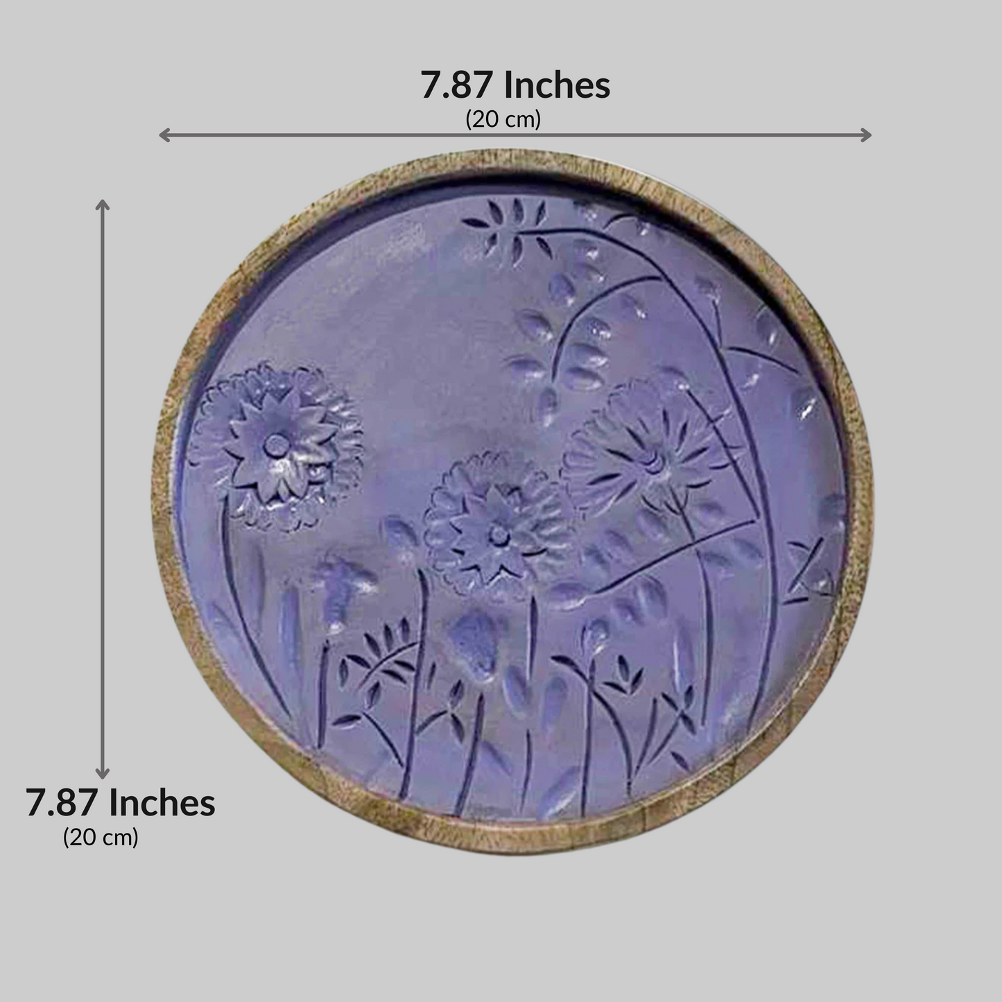 Mauve Powder Bloom – Handcrafted Round Wall Plate