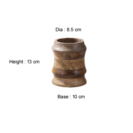 Hand-Turned Wooden Utensil Stand