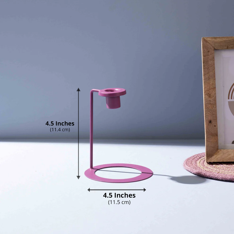 Blush Aura Metal Candle Stand