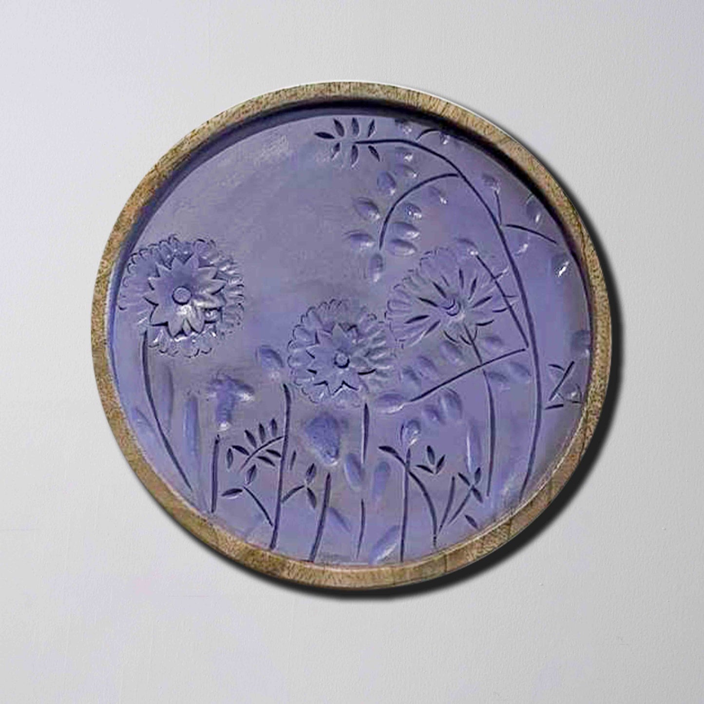 Mauve Powder Bloom – Handcrafted Round Wall Plate