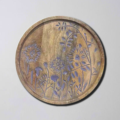 Mauve Blossom Serenity – Handcrafted Round Wall Plate