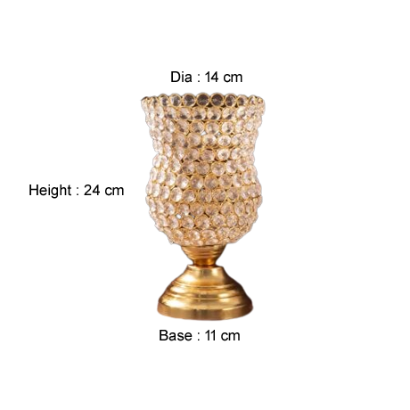 Crystal Rose Blossom Accent (Gold)