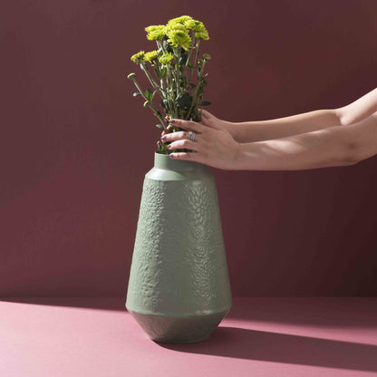 Floral Embrace Iron Vase