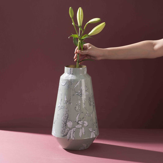 Tranquil Petals Iron Vase