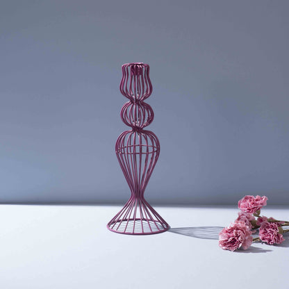 Heather-Toned Iron Wire Candle Holder