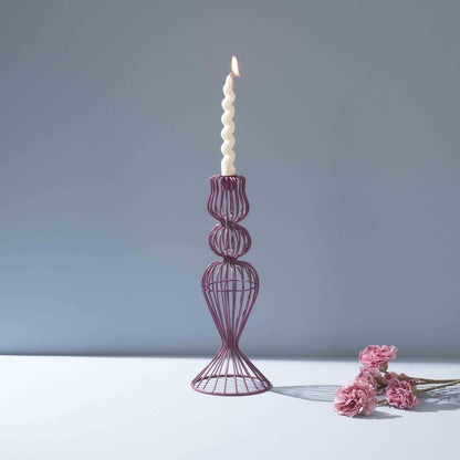 Heather-Toned Iron Wire Candle Holder