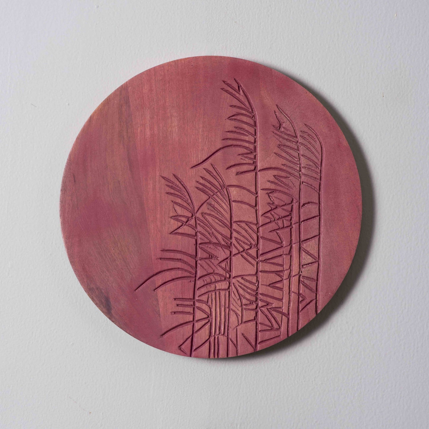 Crimson Blossom – Handcrafted Round Wall Plate