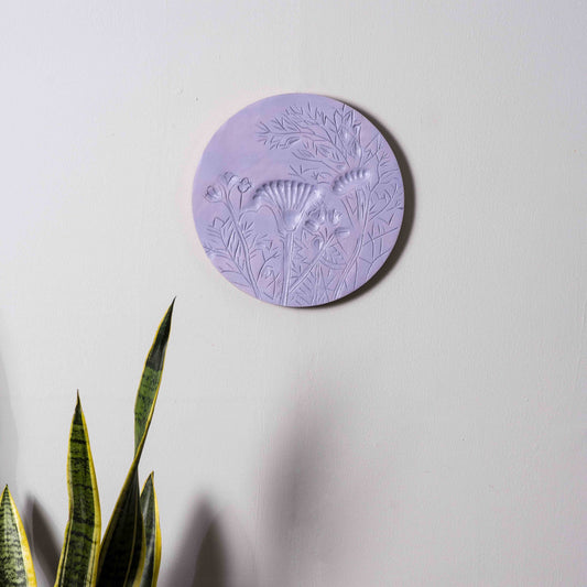 Mauve Garden – Luxury Handcrafted Round Wall Plate