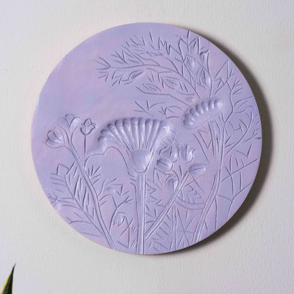 Mauve Garden – Luxury Handcrafted Round Wall Plate