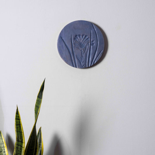 Cerulean Garden – Handcrafted Round Wall Plate