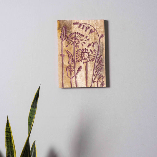 Rustic Charm – Handcrafted Terracotta Leaf and Stem Wall Plate