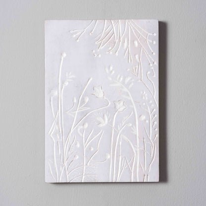 Whispers of Spring – Handcrafted Stem and Leaf Carved Wall Plate