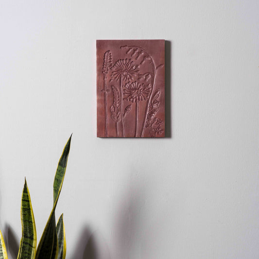 Terracotta Breeze – Luxury Dandelion Carved Wall Plate