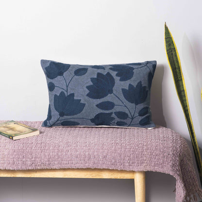 Blue Mist Leaf Pillow Cover