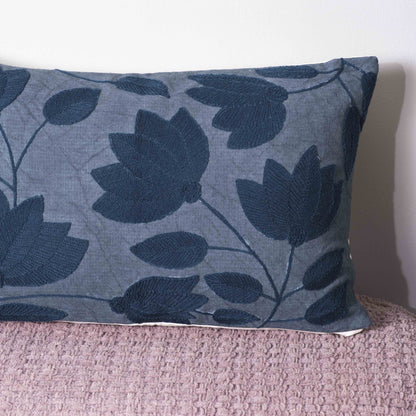 Blue Mist Leaf Pillow Cover