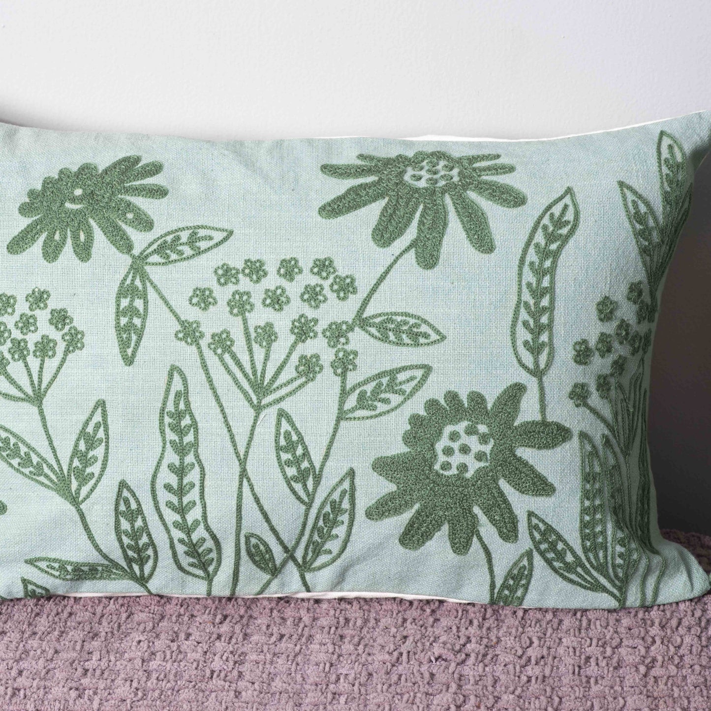 Green Meadow Tassel Pillow Cover