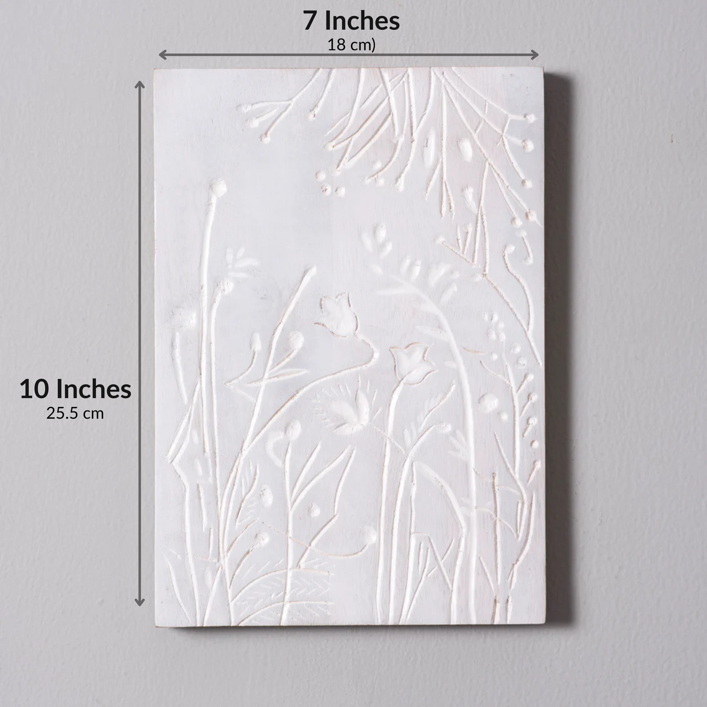 Whispers of Spring – Handcrafted Stem and Leaf Carved Wall Plate