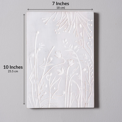 Whispers of Spring – Handcrafted Stem and Leaf Carved Wall Plate