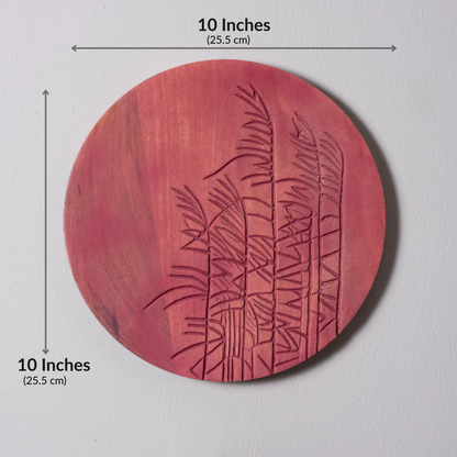 Crimson Blossom – Handcrafted Round Wall Plate
