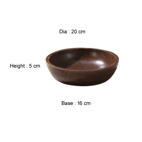 Espresso-Toned Handcrafted Wooden Bowl