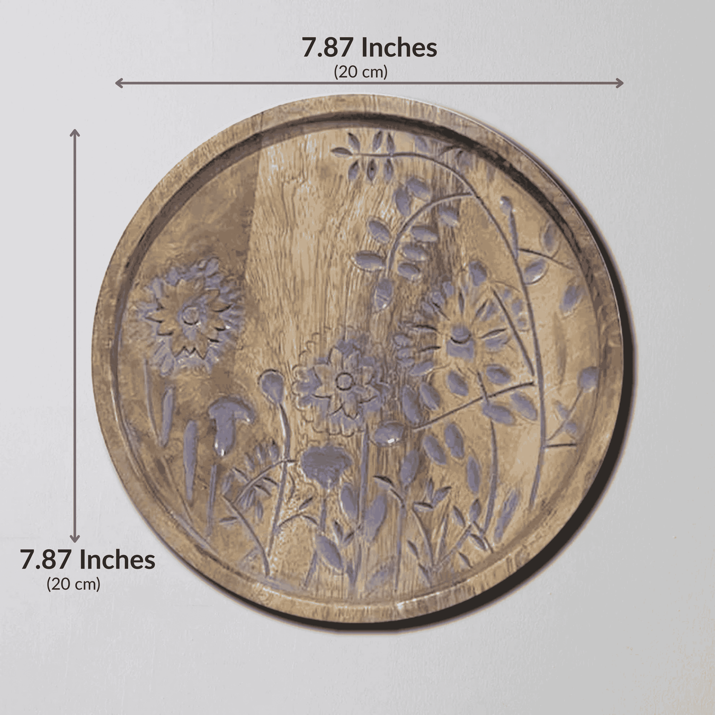 Mauve Blossom Serenity – Handcrafted Round Wall Plate
