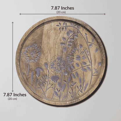 Mauve Blossom Serenity – Handcrafted Round Wall Plate